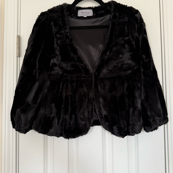 Melody Jackets & Blazers - Melody Chic Black Faux Fur Jacket